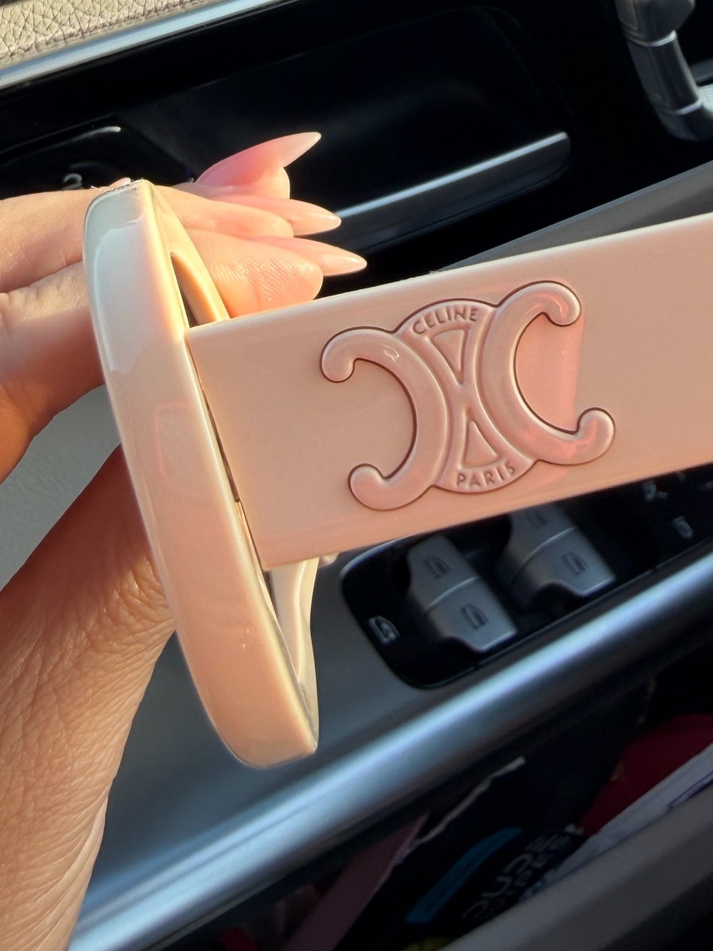 Celine Triomphe Oval Sunglasses, 52mm color ivory/brown solid - Picture 5 of 11